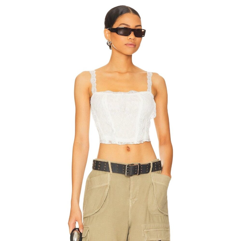 MORE TO COME Eloisa Cami Top in White Medium New Womens Sleeveless Tank